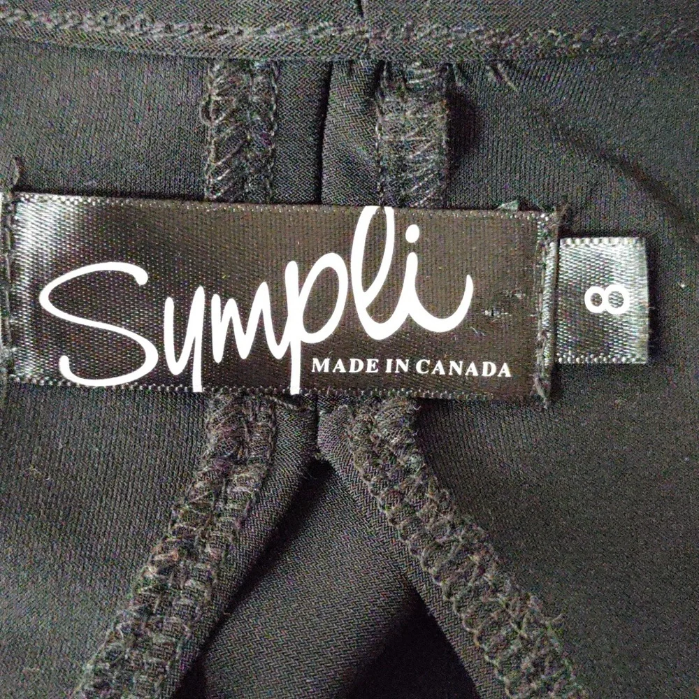 G090 Sympli black knit tied front vest 8 NWT